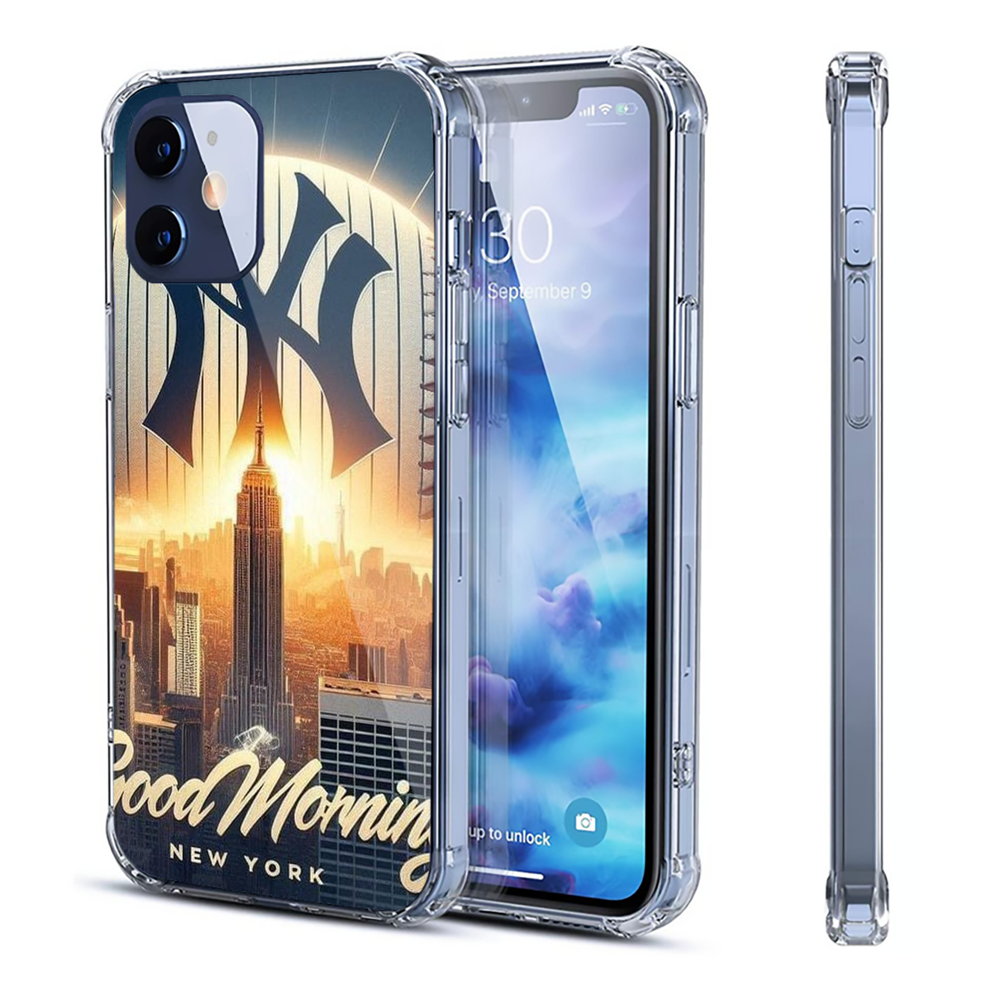 New York Yankees 111 Clear IPhone 12 Case – Soft TPU With UV Print – Enhanced Drop Protection, Precise Fit, Anti-Fingerprint, Customizable Design, Scratch-Resistant, Yellow-Resistant